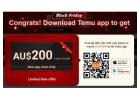 AU$200 Bonus + 40% Off Temu Purchases – Free Shipping Guaranteed