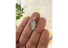 925 Silver Hamsa Hand Pendant | Cubic Zirconia Evil Eye Protection Charm | Small Lucky Necklace