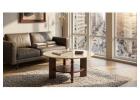 Round Faux Marble Coffee Table with 2-Tier Storage & Solid Wood Base | Mid-Century Modern